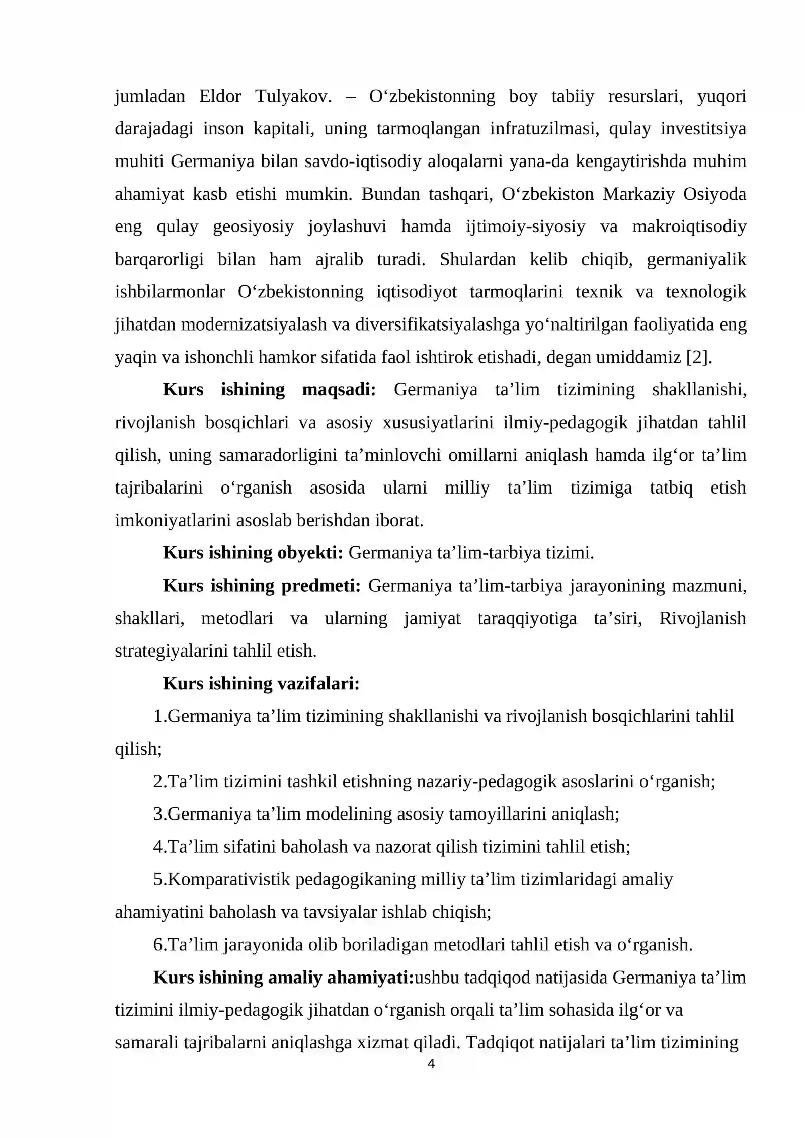 KOMPARATIVISTIK PEDAGOGIKA FANIDAN KURS ISHI 4