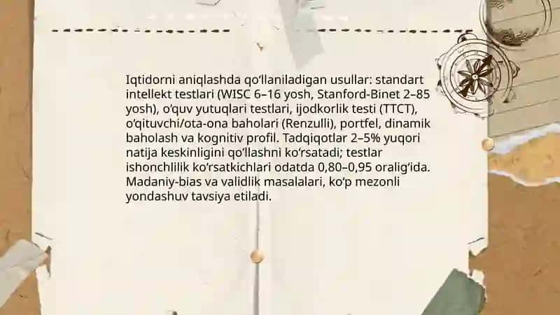 Bolalar iqtidori muammosi bo'yicha tadqiqotlar tahlili 4