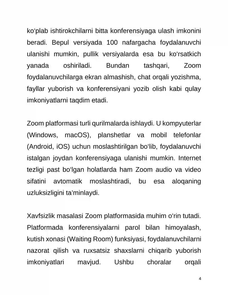 Zoom platformasi 4