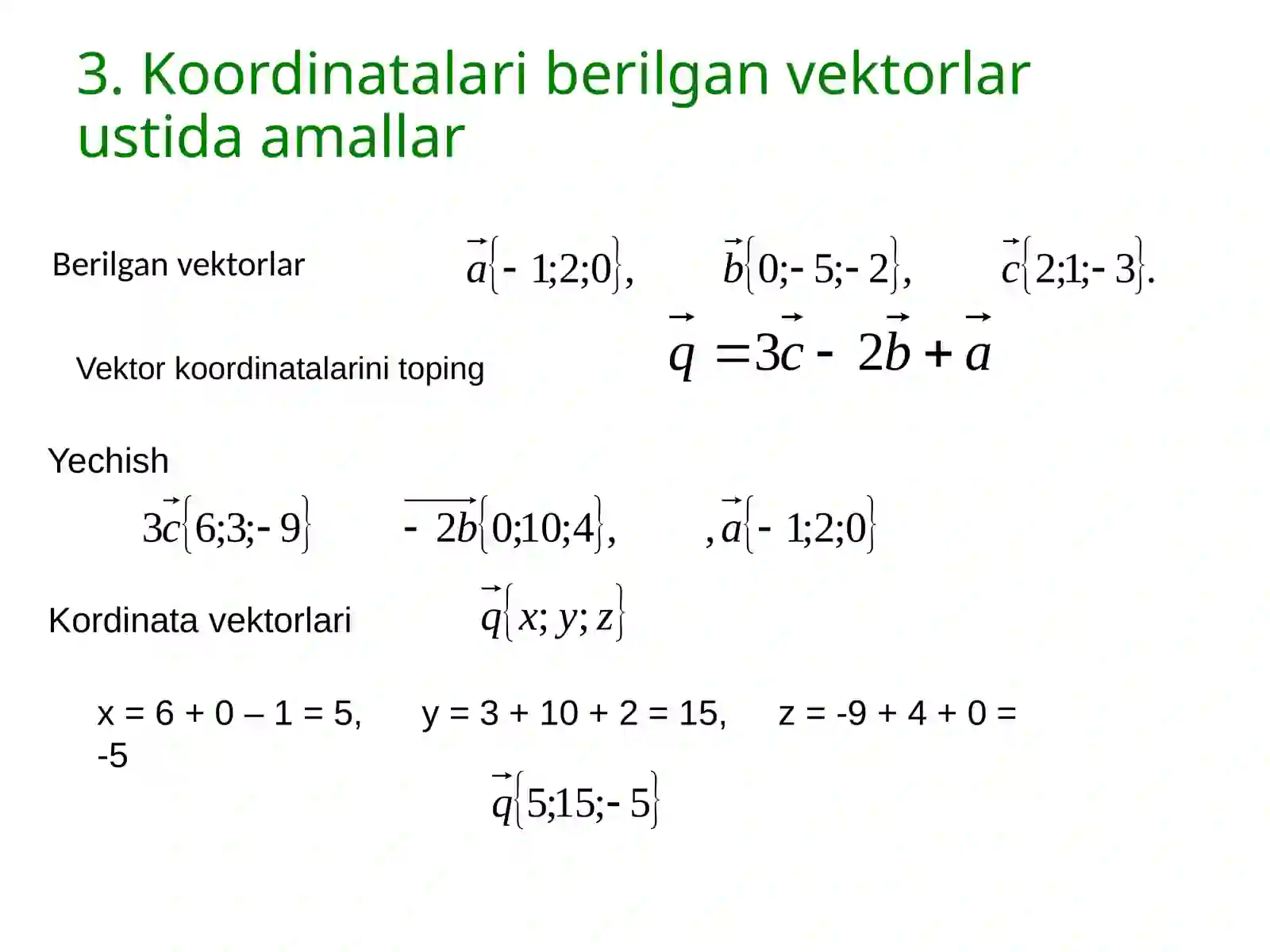 Vektorlar ustida amallar 4