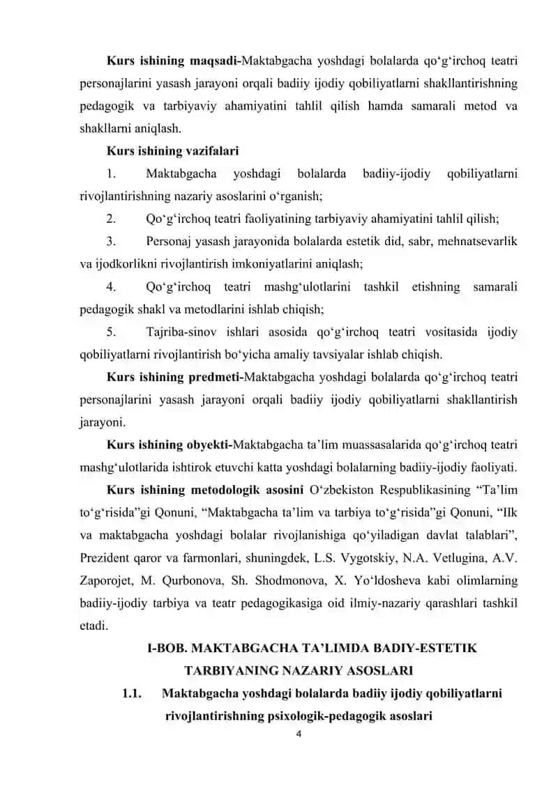 Maktabgacha yoshdagi bolalarni qo'g'irchoq teatiri personajlarini yasash orqali badiiy ijodiy qobilyatlarini shakillantirishning tarbiyaviy ahamiyati 4