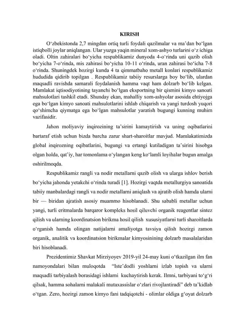 Cu (II) NING TARKIBIDA AZOT KISLOROD BO'LGAN POLIMER LIGANDLAR BILAN KOORDINATSION BIRIKMALARI SINTEZI VA TADQIQOTI 4