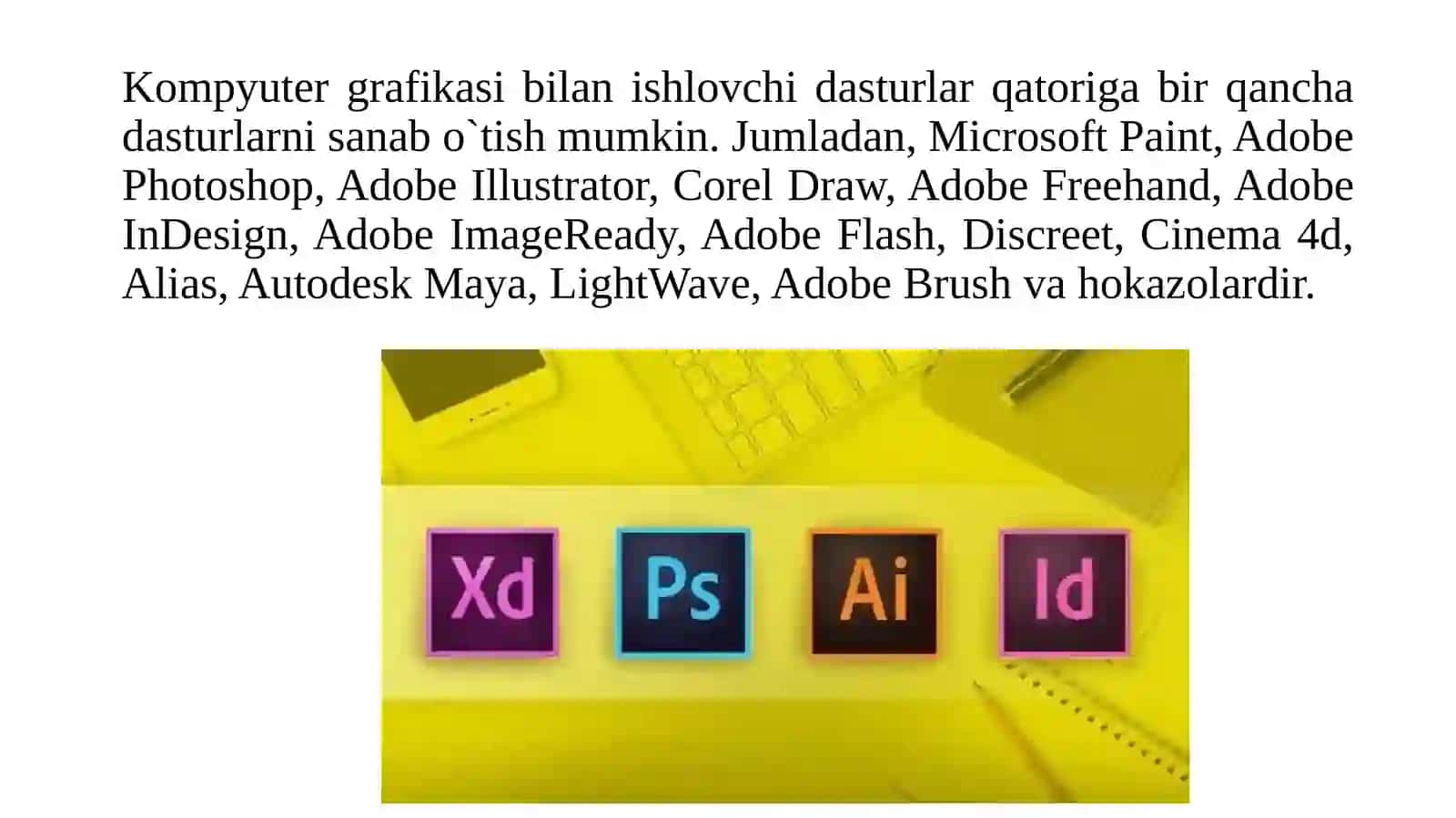 Kompyuter  grafikasi tushunchasi 4