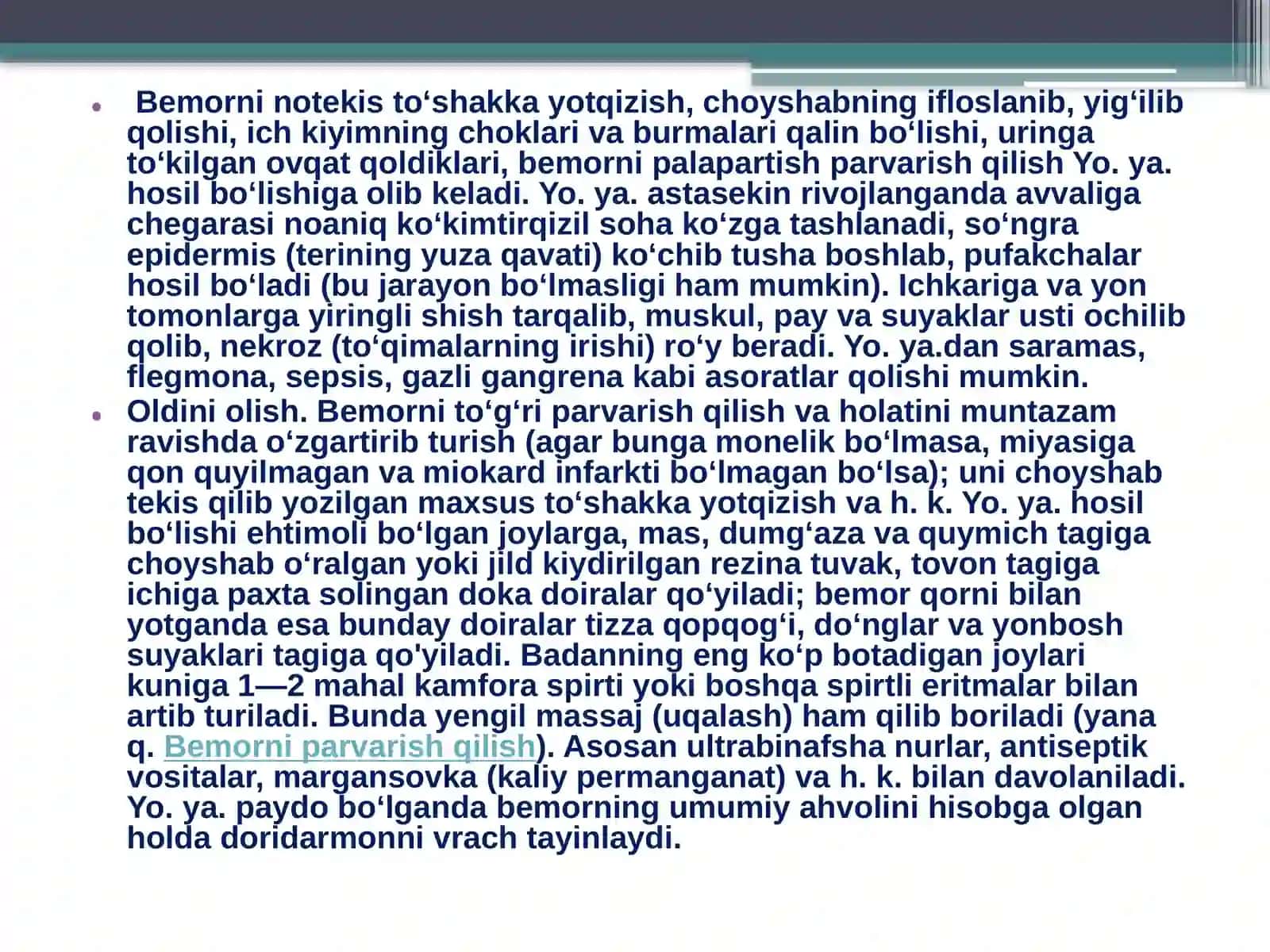 Yotoqyara - Yotoqyaralarning zamonaviy profilaktikasi 4