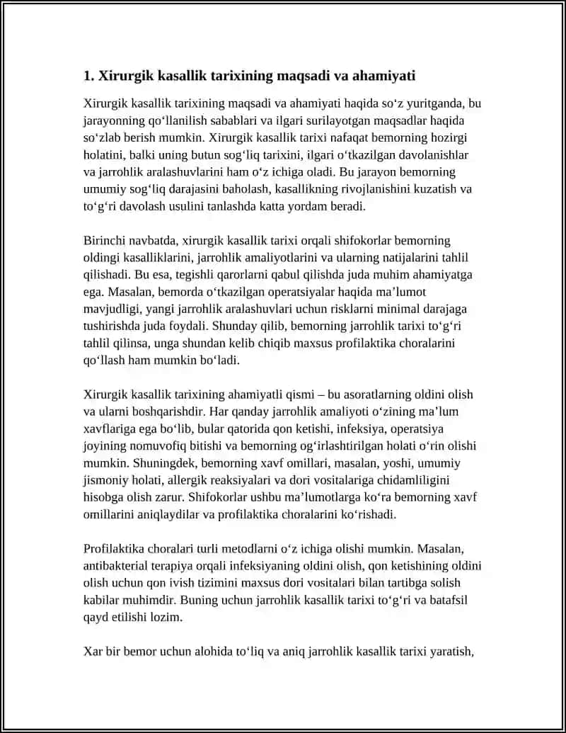XIRURGIK KASALLIK TARIXI TUZILISHIVA SXEMASI AMALIYOTDAN KEYINGIASORATLAR VA ULARNINGPROFILAKTIKASI 4