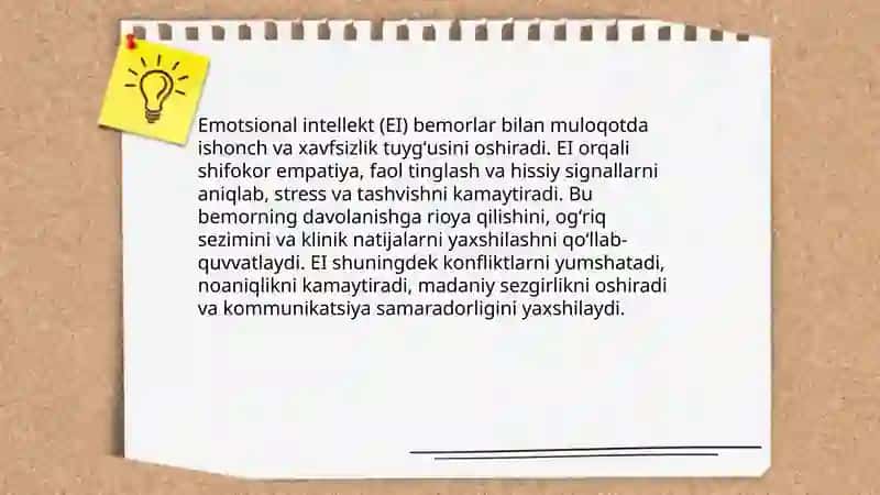 Tibbiyot faoliyatida emotsional intellekning ahamiyati va uni rivojlantirish yoʻllari 4