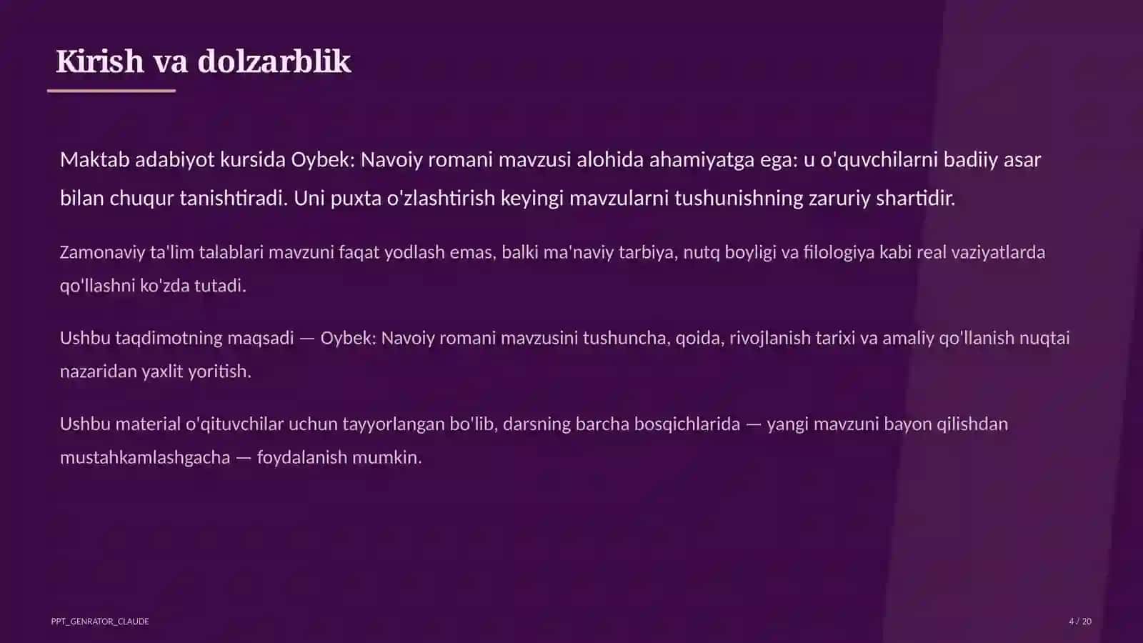 Oybek: Navoiy romani (10-sinf) 4