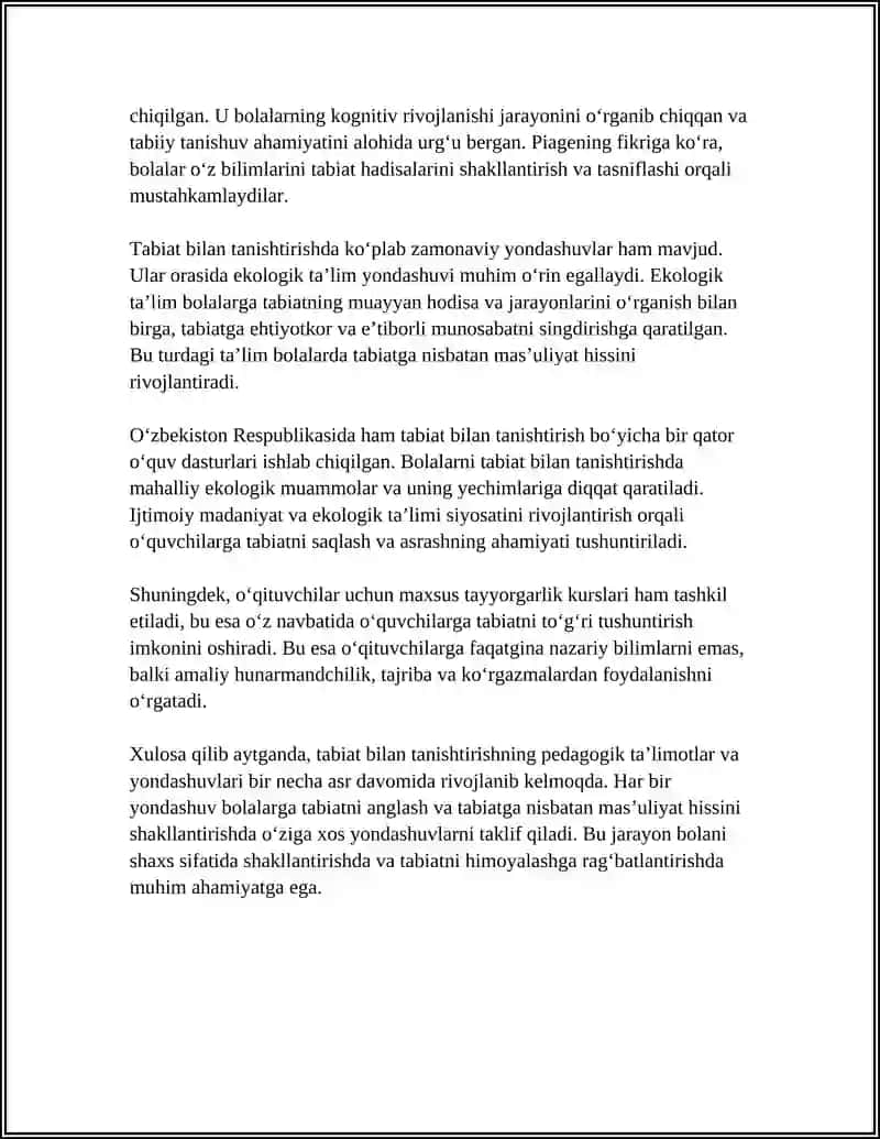 MAKTABGACHA TALIMDA TABIAT BILAN TANISHTIRISHNING NAZARIY ASOSLARI 4