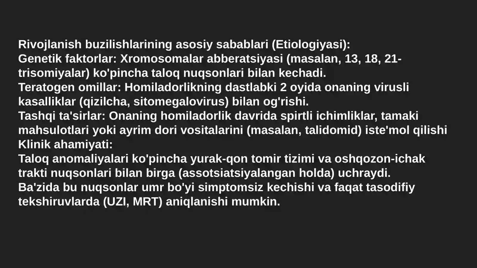 Taloqning tug'ma anomaliyalari va o'smalari Timusning rivojlanish buzilishlari, 4