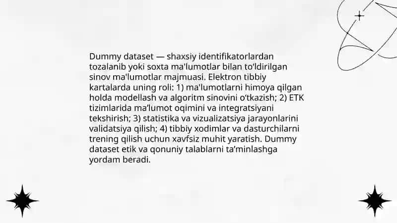 Elektron tibbiy kartalarda ma´lumotlarni tahlil qilish 4