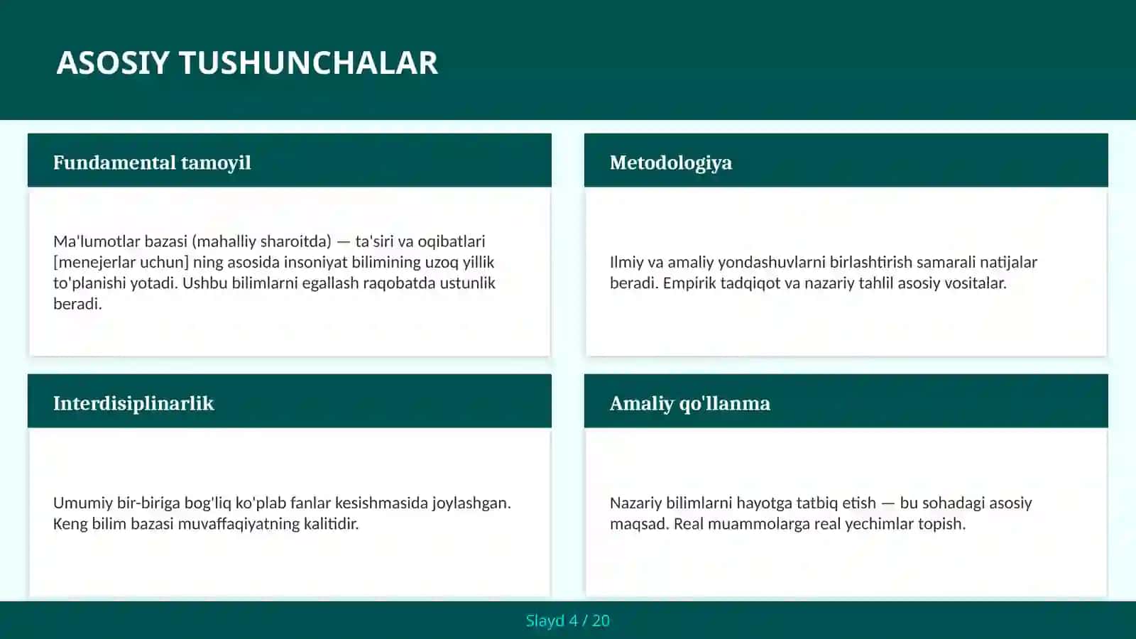 Ma'lumotlar bazasi (mahalliy sharoitda) — ta'siri va oqibatlari [menejerlar uchun] 4