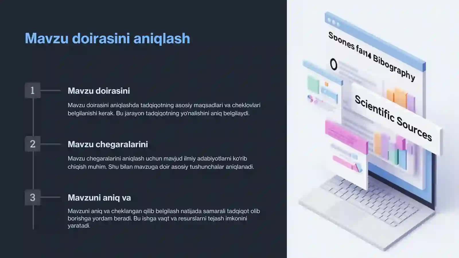 Muammoning bibliografiyasini tuzish va ilmiy manbalarni saralash 4