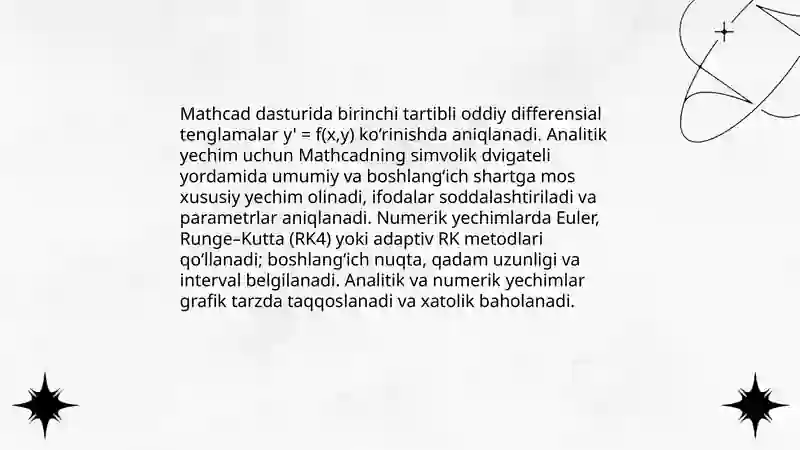 Mathcad dasturida differensial tenglamalar echish 4