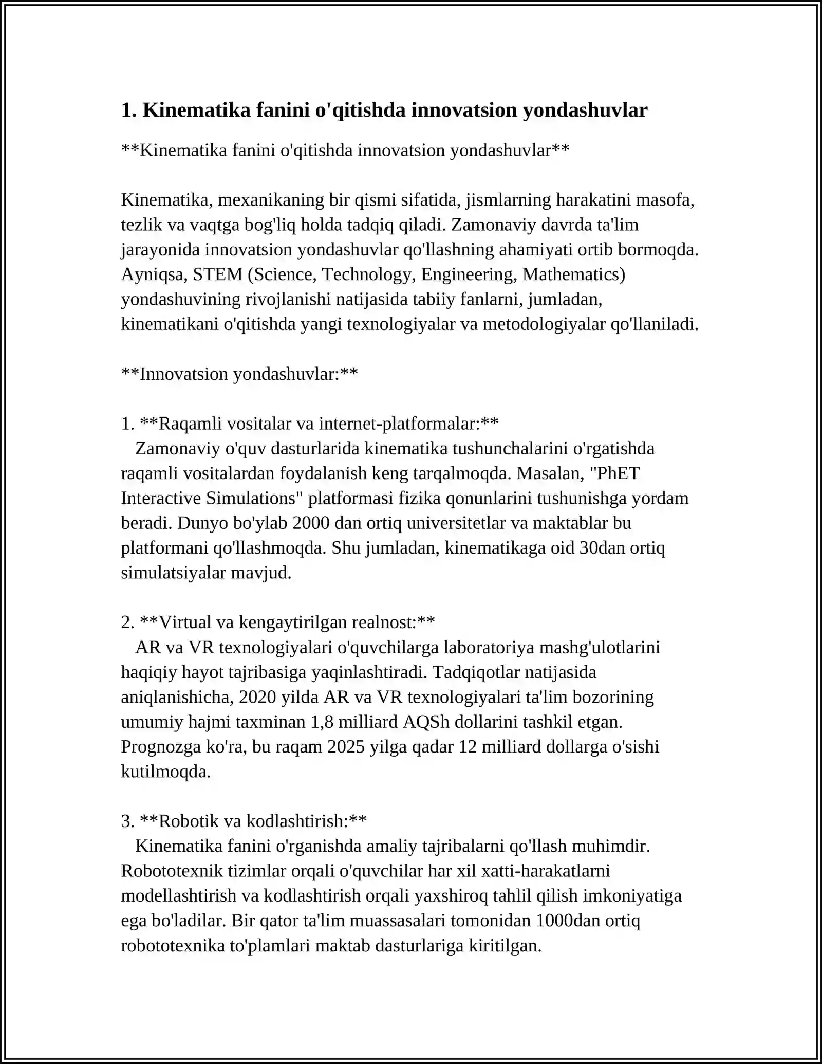 KIMYO FANINI O‘QITISHDA INNOVATSION PEDAGOGIK TEXNOLOGIYALARDAN FOYDALANISH METODIKASI 4