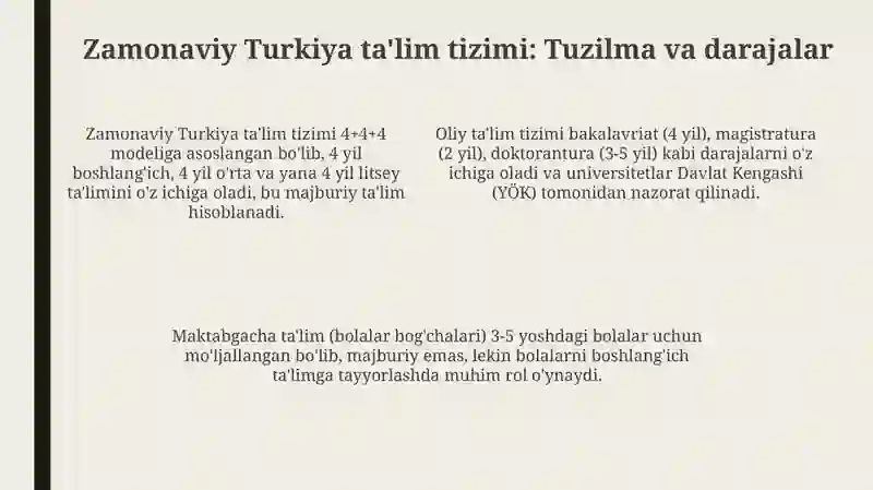 Turkiya ta'limi: tarixi va buguni 4