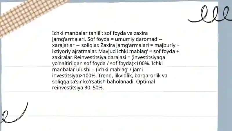 Investitsiya manbalari va ularning tarkibini tahlil qilish 4