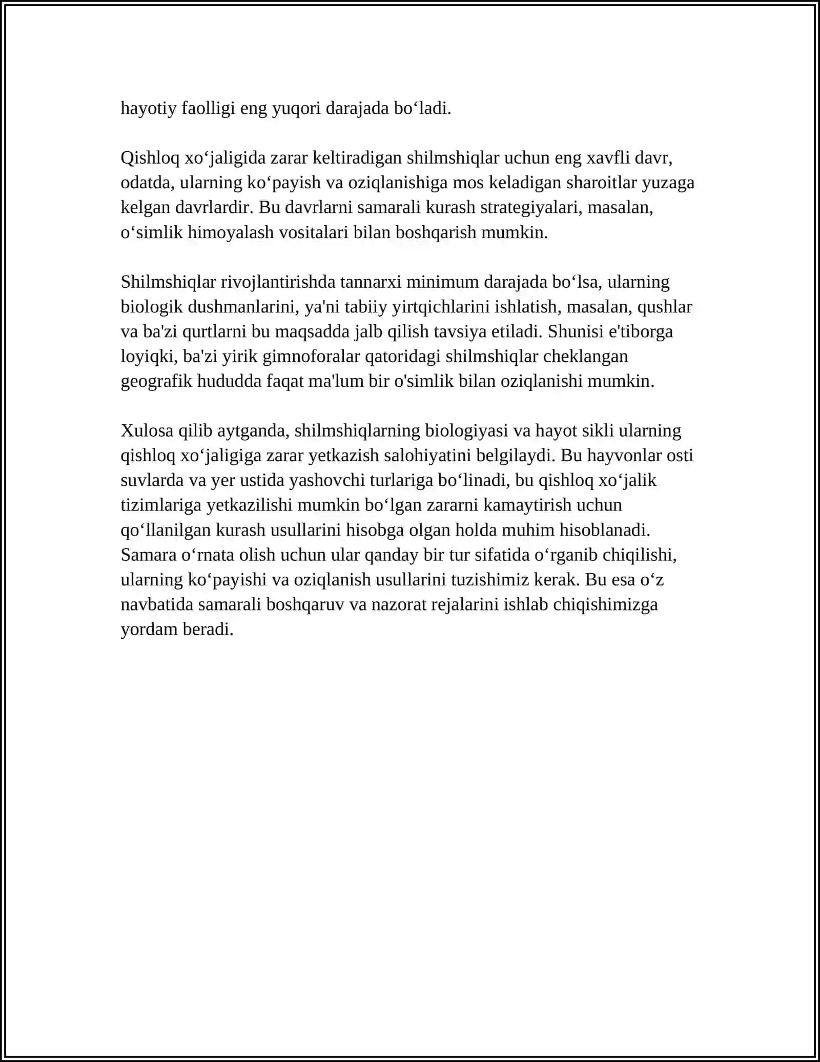 QISHLOQ XOʻJALIGIGA ZARAR KELTIRADIGAN SHILMSHIQLAR 4