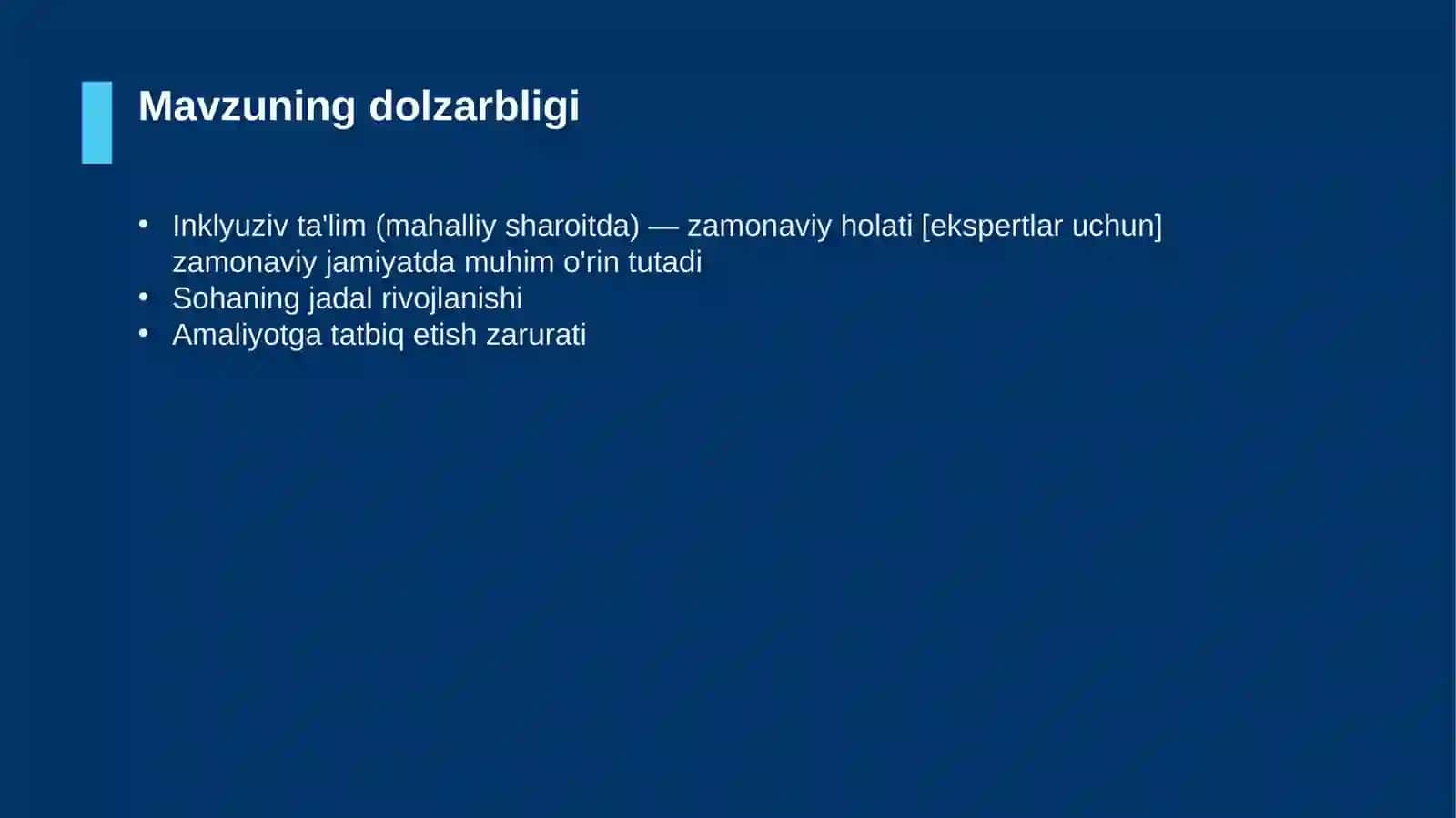 Inklyuziv ta'lim (mahalliy sharoitda) — zamonaviy holati [ekspertlar uchun] 4
