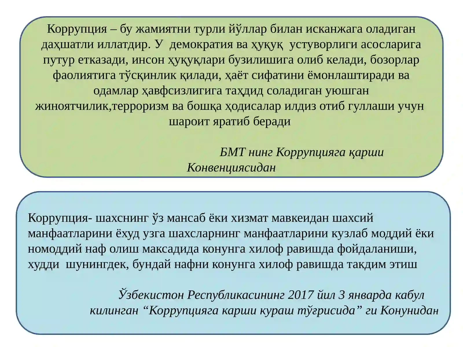 КОРРУПЦИЯГА ҚАРШИ КУРАШ – ФУҚАРОЛИК ЖАМИЯТИНИ РИВОЖЛАНТИРИШНИНГ УСТУВОР ШАРТИ 4