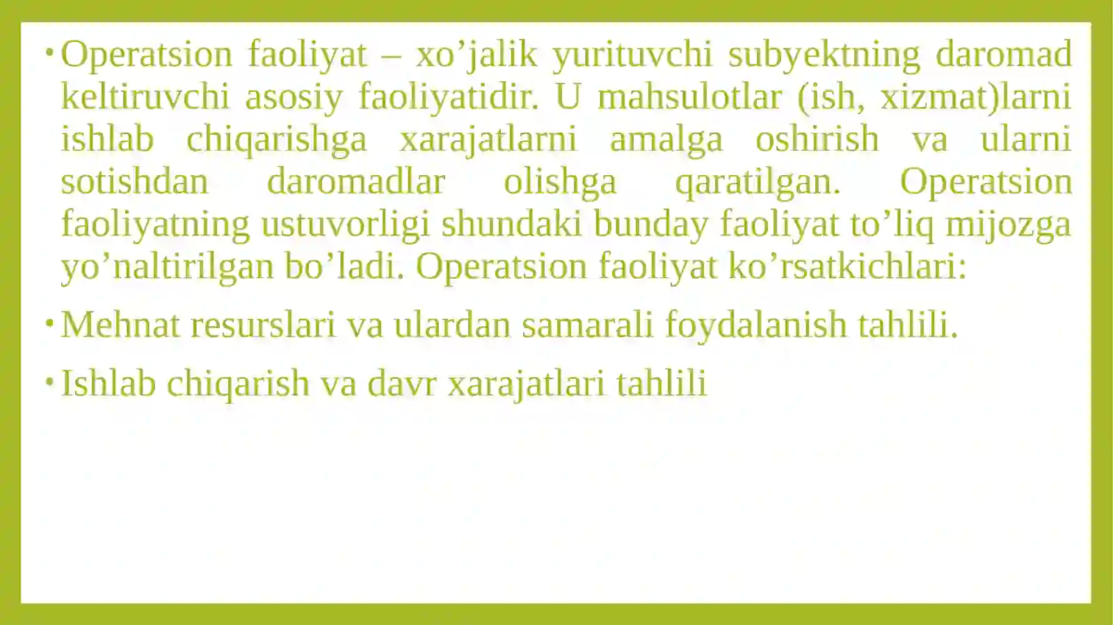 XOʻJALIK YURITUVCHI SUBYEKTLARNING MAHSULOT (ISH, XIZMATLAR) ISHLAB CHIQARISH VA SOTISH HAJMINI TAHLILI 4