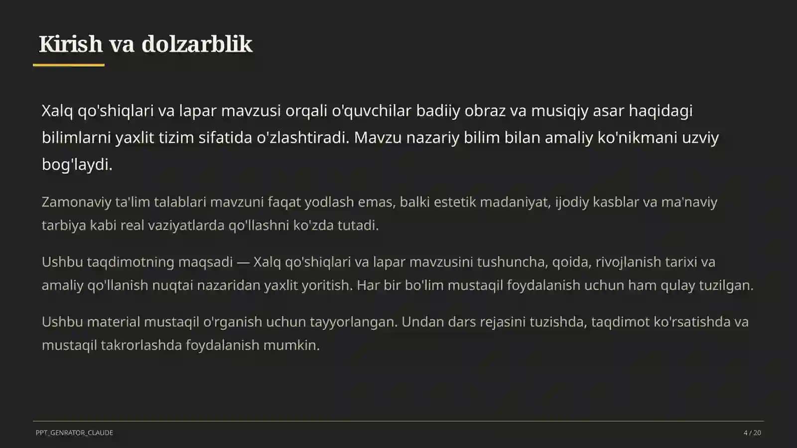 Xalq qo'shiqlari va lapar (3-sinf) 4