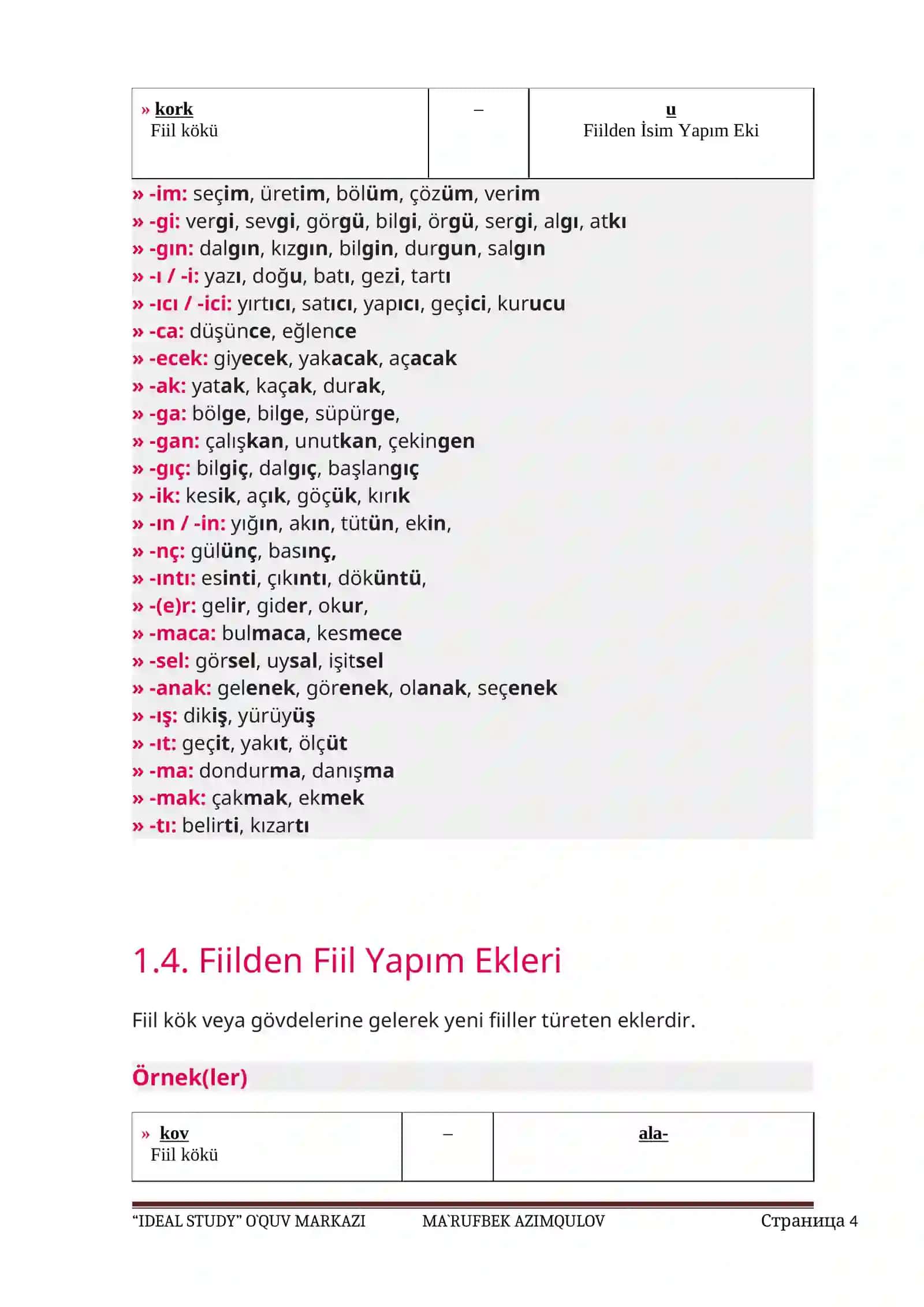 TÜRK DILINDE EKLER 4