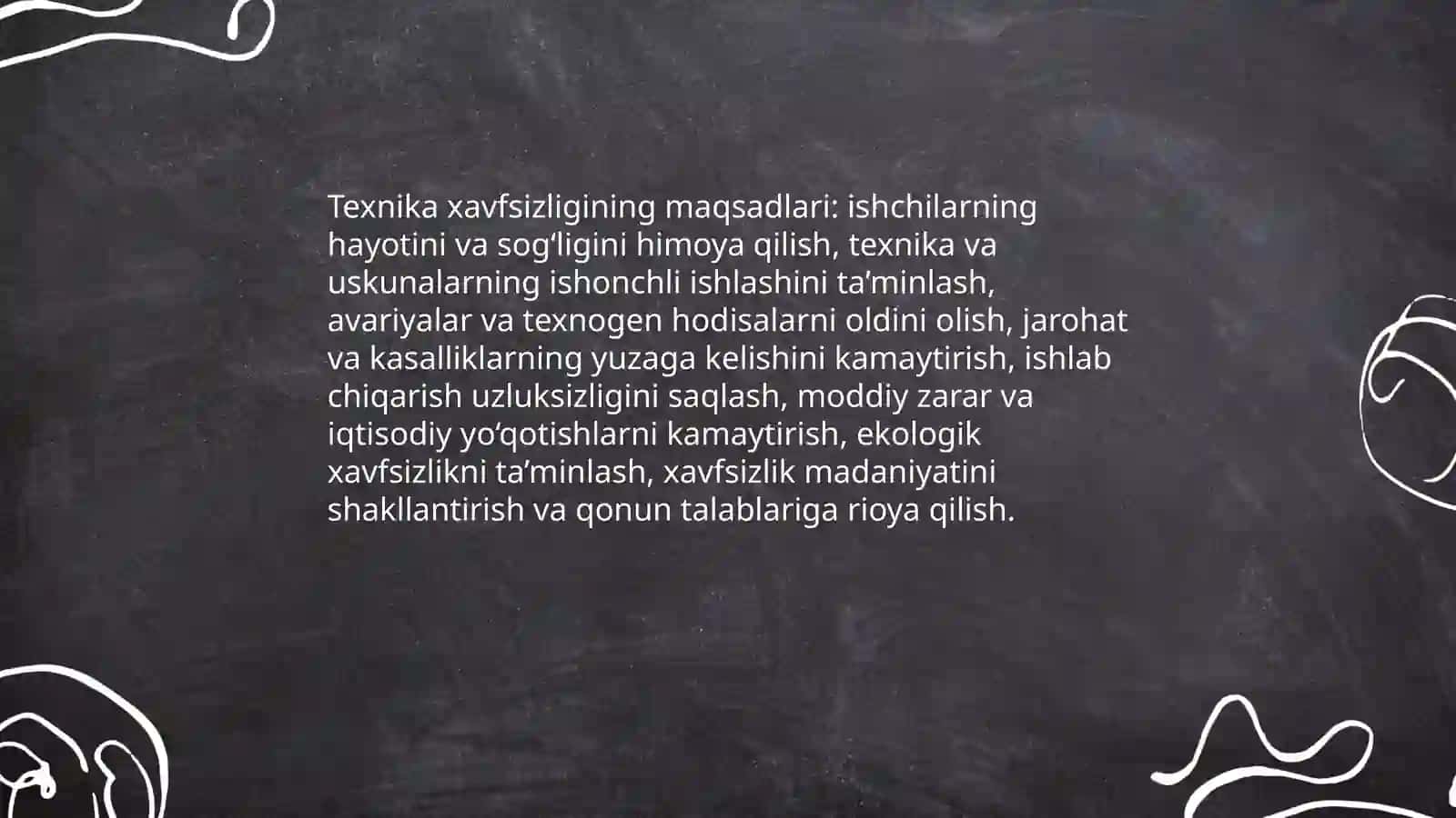 Texnika xavfsizligining maqsadi vazifasi va ahamiyati 4