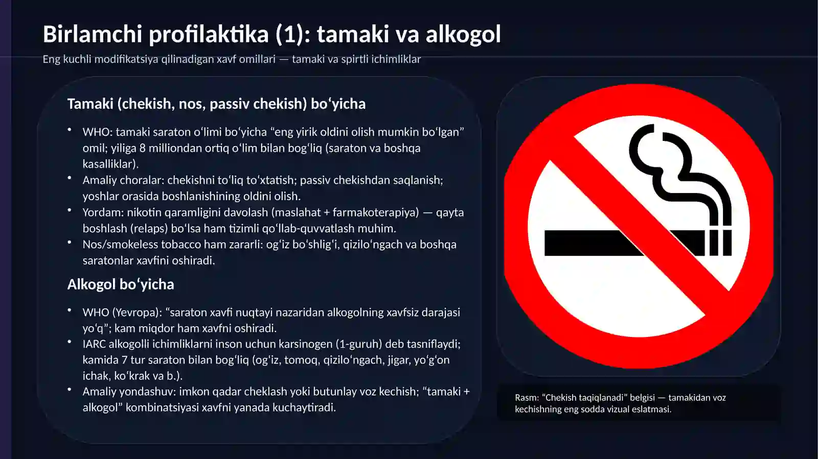 Xavfli o‘smalar (saraton) profilaktikasi 4