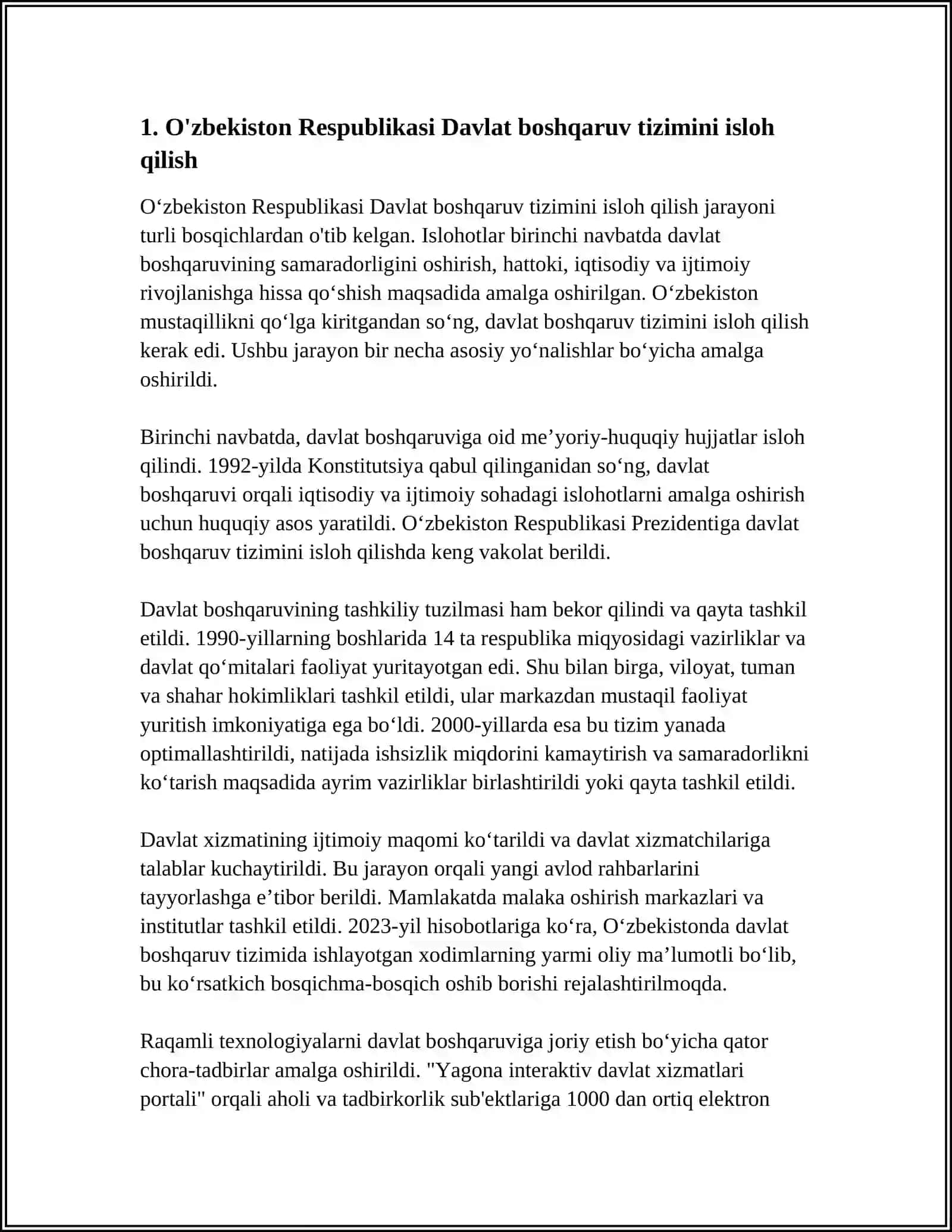 2017-2021-YILLARDA OʻZBEKISTON RESPUBLIKASINI RIVOJLANTIRISHNING BESHTA USTUVOR YOʻNALISHI BOʻYICHA HARAKATLAR STRATEGIYASI UNING MOHIYATI VA MAZMUNI 4