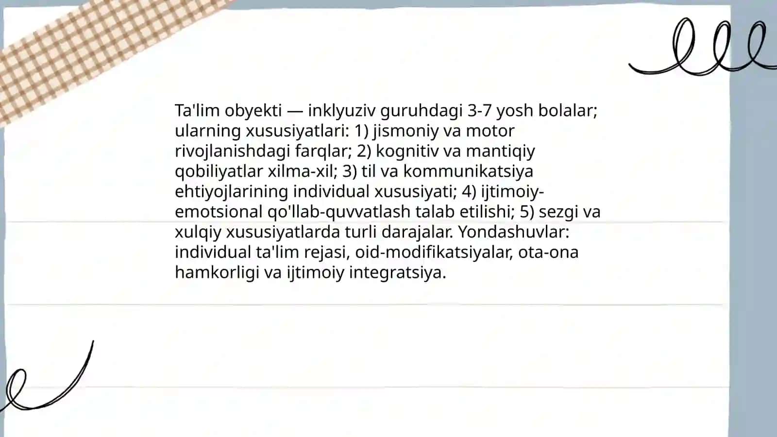 Maktabgacha inklyuziv kursining predmeti 4