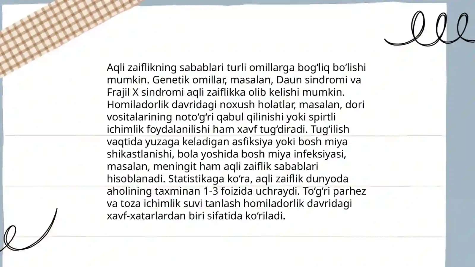 Aqli zaif ya'ni oligofren shaxslar 4