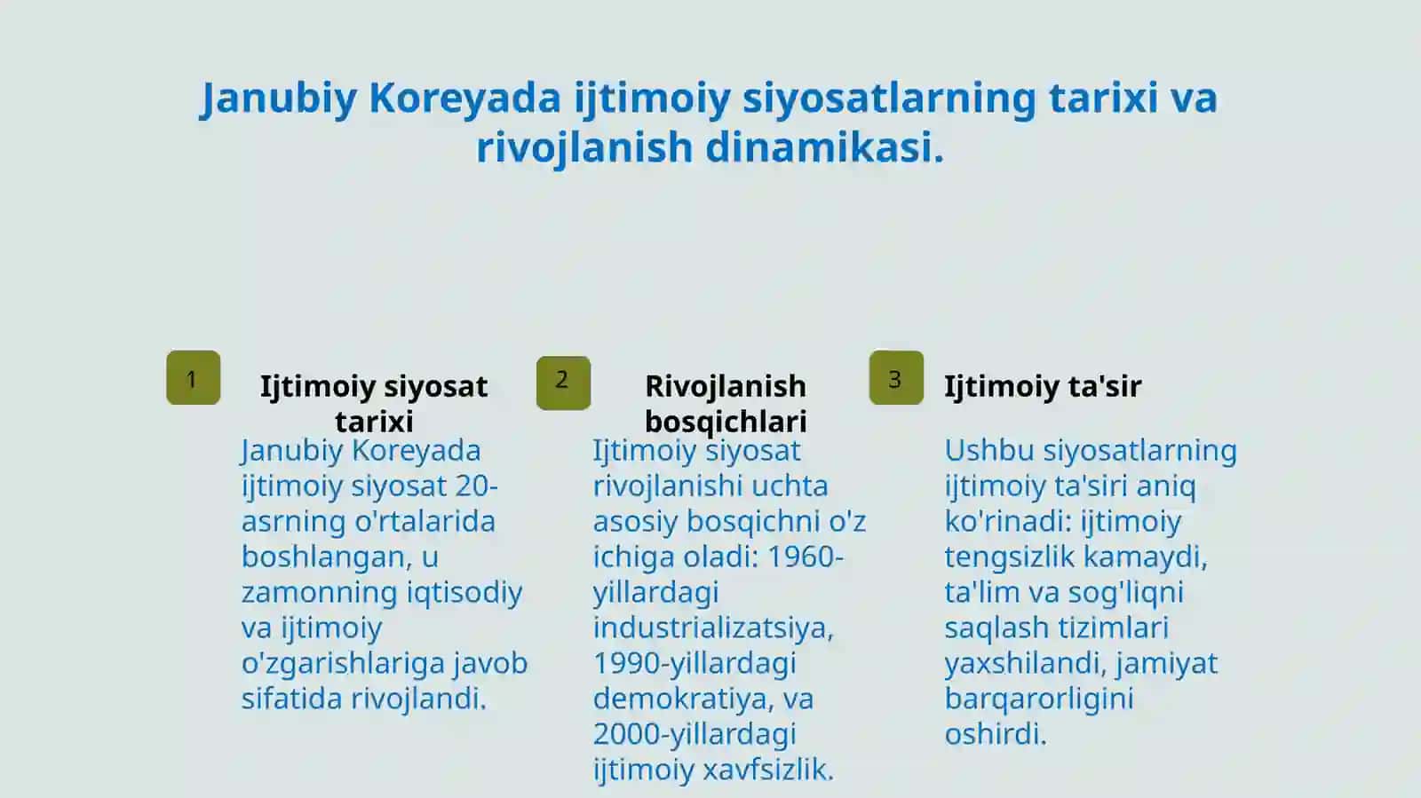 Janubiy Koreyada olib borilayotgan ijtimoiy siyosat 4