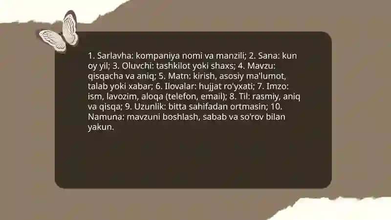 Bildirishnoma Ishonchnoma Dalolatnoma Tavsifnoma Tavsiyanoma yozish 4