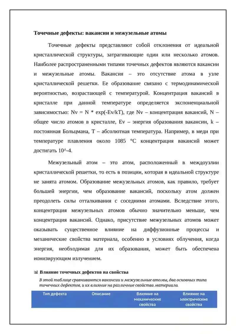 Дефекты кристаллической решетки и их влияние на свойства материала 4