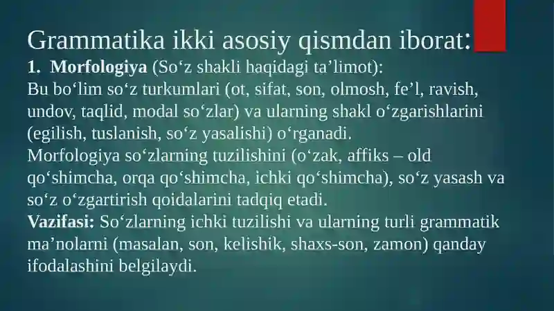 Grammatika va grammatik maʼno 4