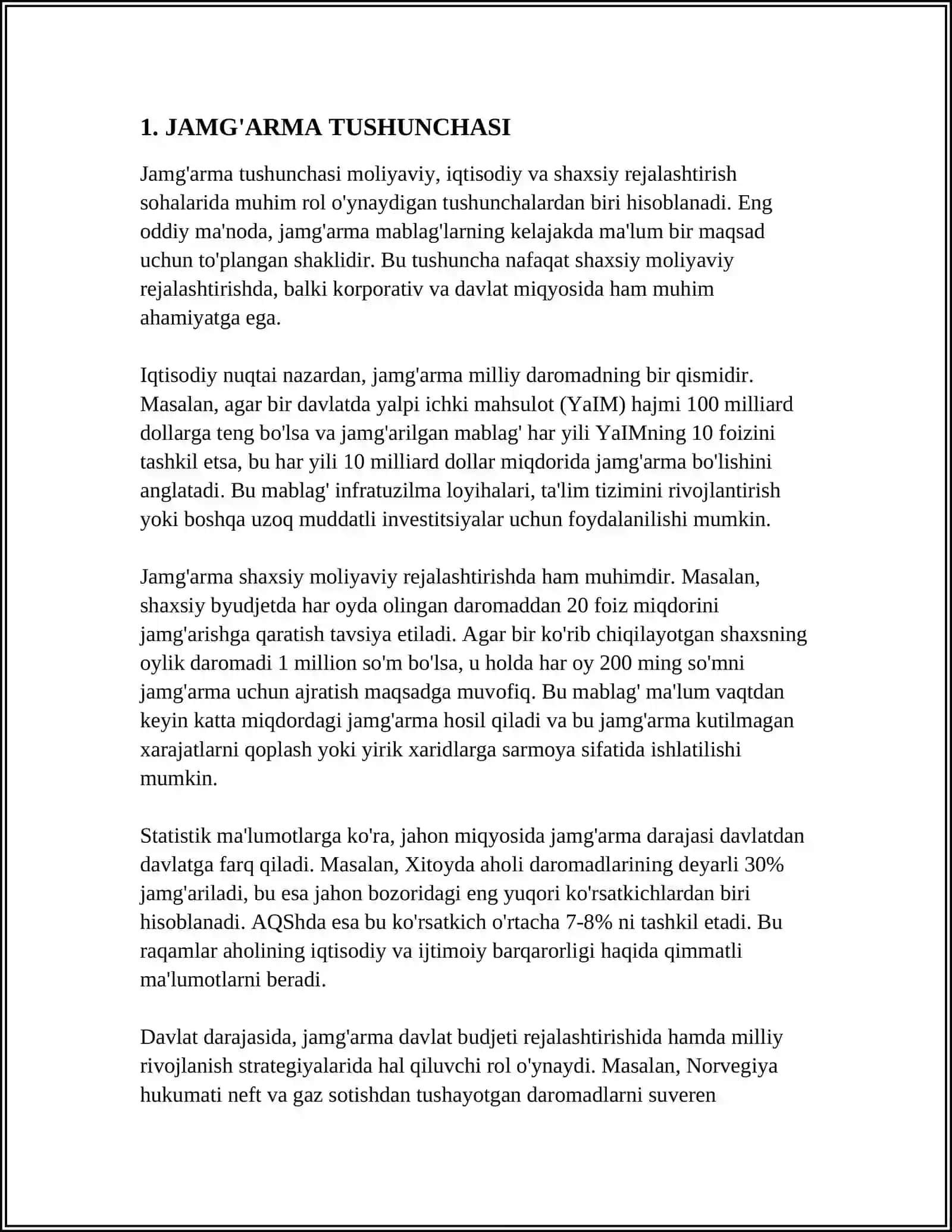 JAMGʼARMA VA UNING XAJMIGA TA’SIR ETUVCHI OMILLAR 4