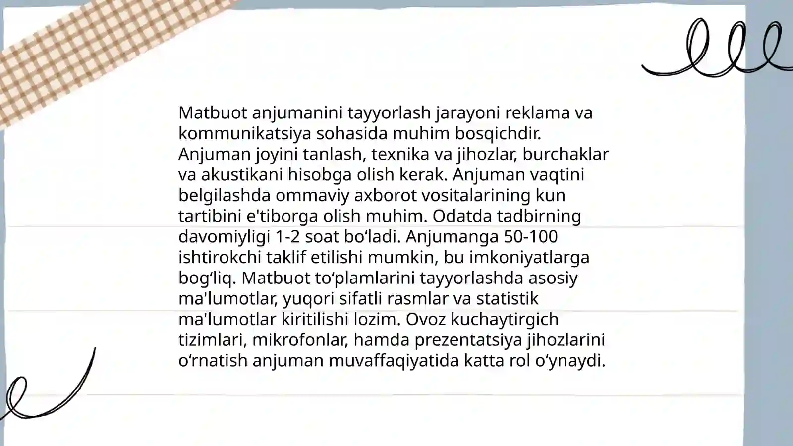 Matbuot anjumani qoidalari 4