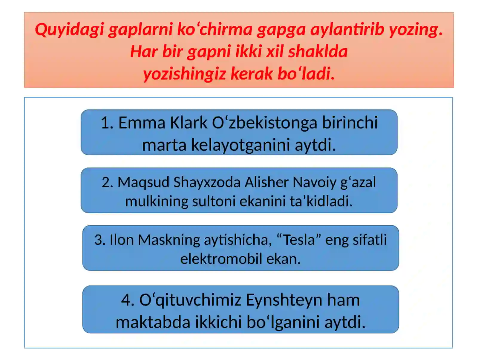 Mustahkamlash 4