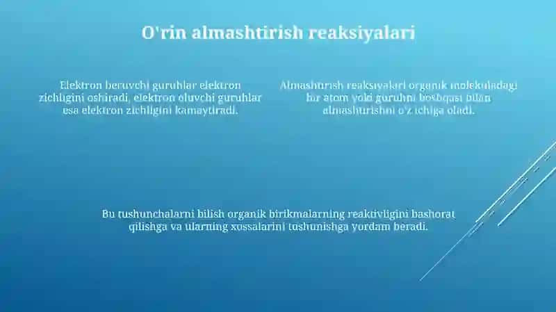 Organik reaksiyalarning turlari 4