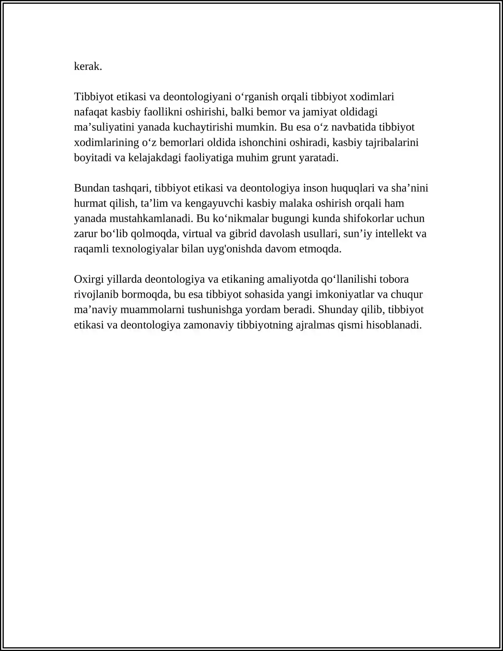 TIBBIYOT ETIKASI VA DEONTOLOGIYA ASOSLARI 4