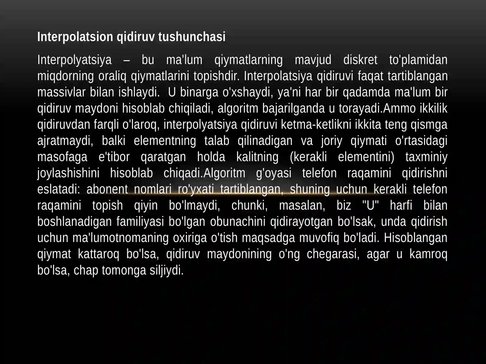 “INTERPOLATSION QIDIRUV ” 4