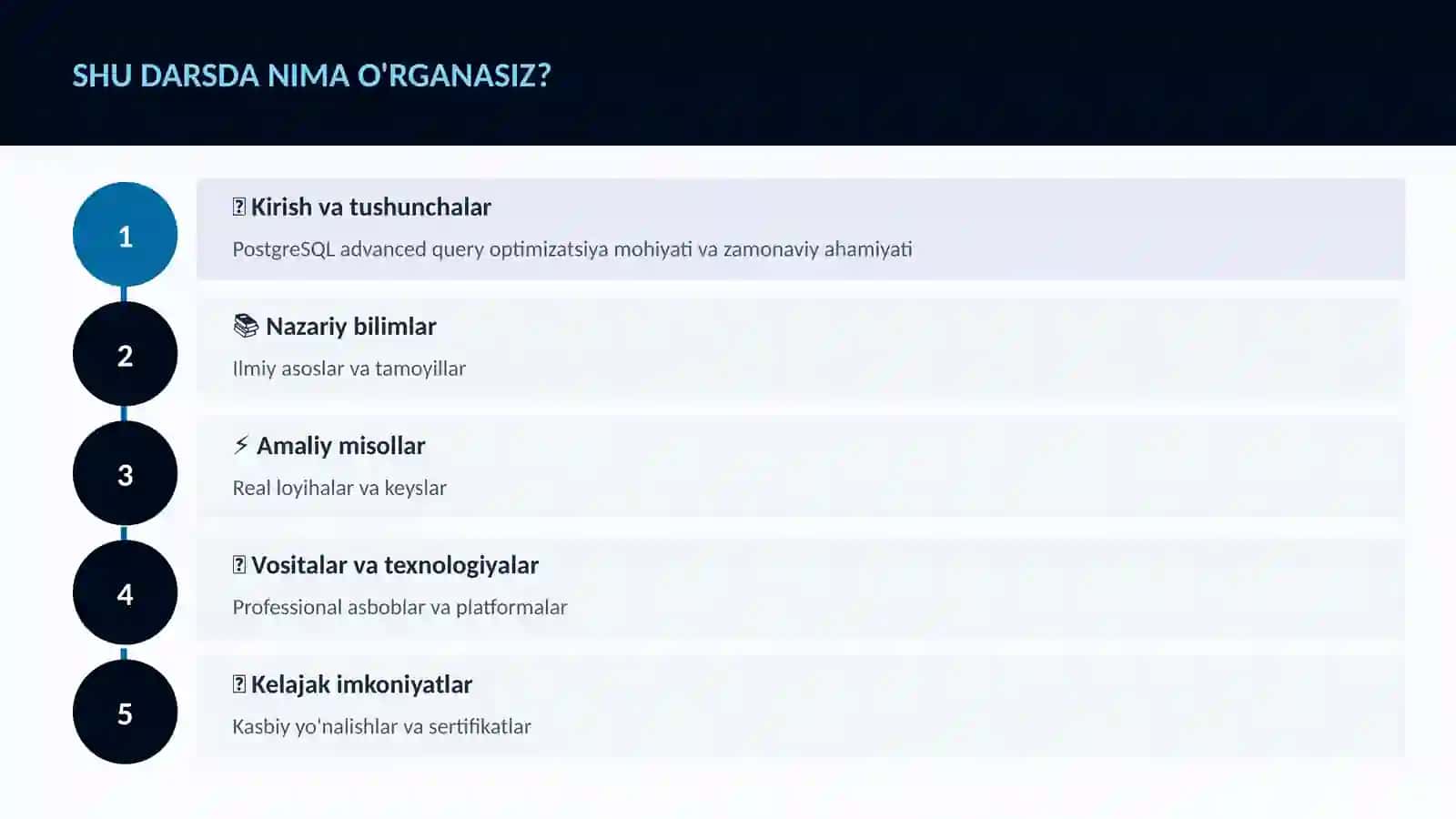 PostgreSQL advanced query optimizatsiya 4