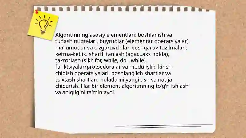 Algoritm haqida tushuncha 4