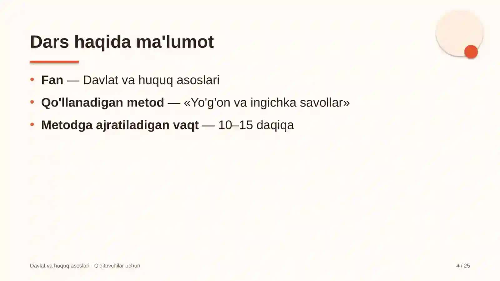 davlat va huquq asoslari darslarida yo'g'on va ingichka savollar metodidan foydalanish 1208 4