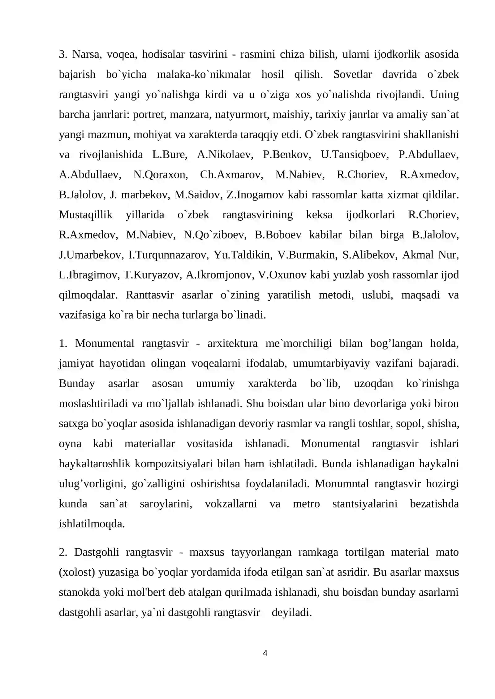 Umumtalim maktablarida o’quvchilarni natyurmort ishlashga o’rgatish metodikasi Bitiruv malakaviy ishi. Kurs ishi 4