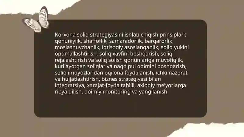Korxonalar faoliyatida soliq optimallashtirish va soliq rejalashtirish mexanizimlari 4