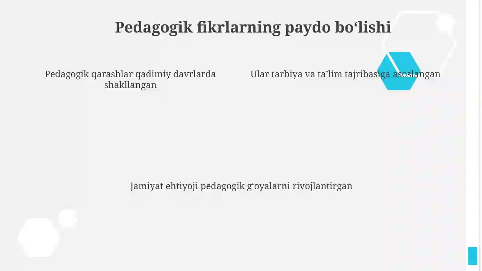 Pedagogik fikrlar va maktab tarixida oʻqituvchi mahorati 4