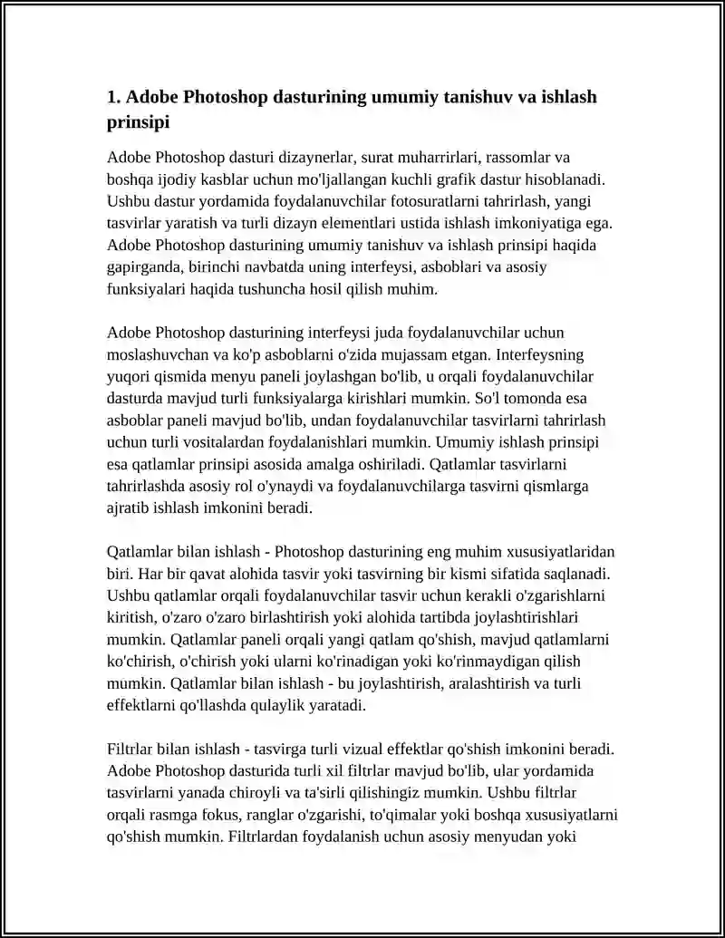 ADOBE PHOTOSHOP DASTURI 4
