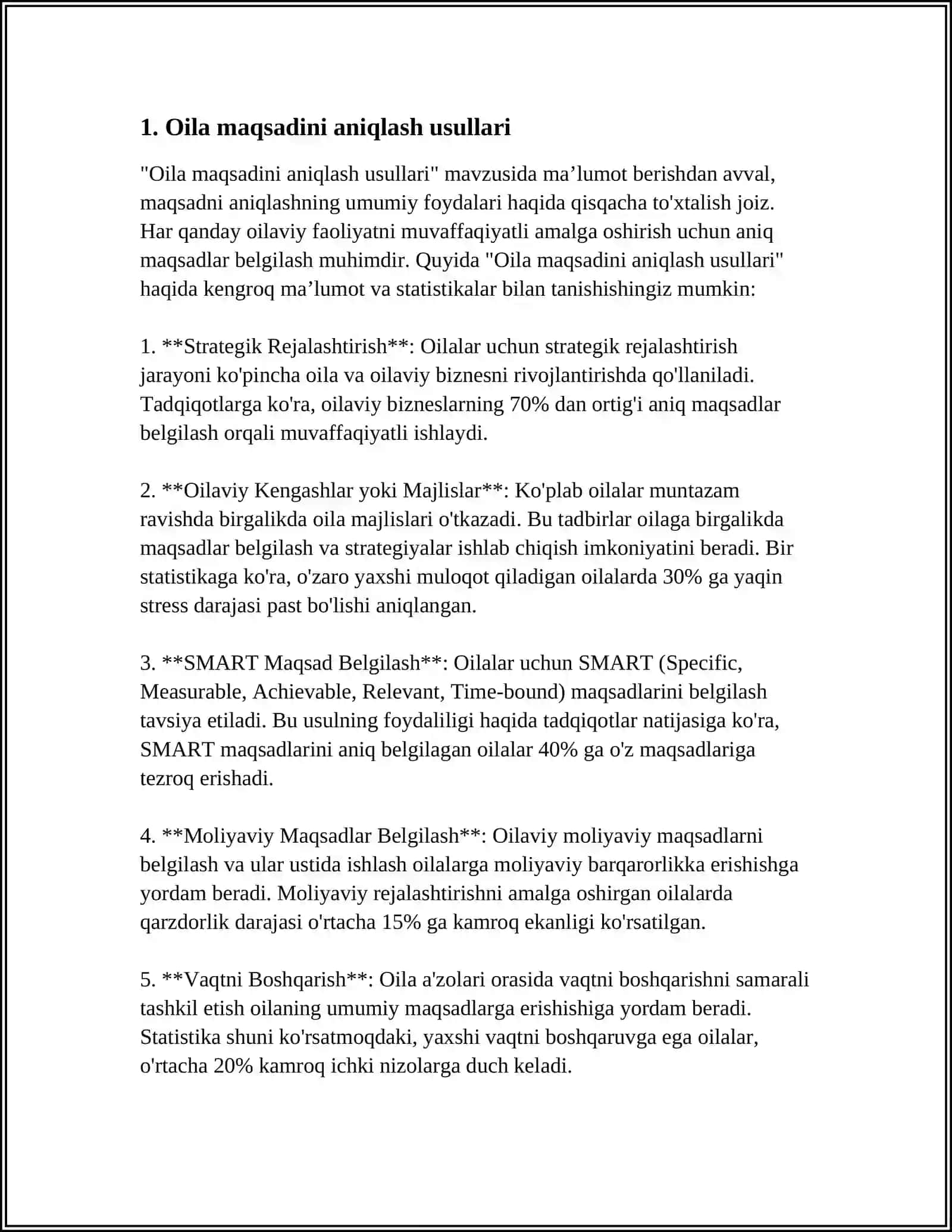BIRGALIKDAGI UMUMIY OILA MAQSADINI ANIQLAB OLISHI VA UNGA ERISHISH MAQSADIDA XARAKAT QILISH 4