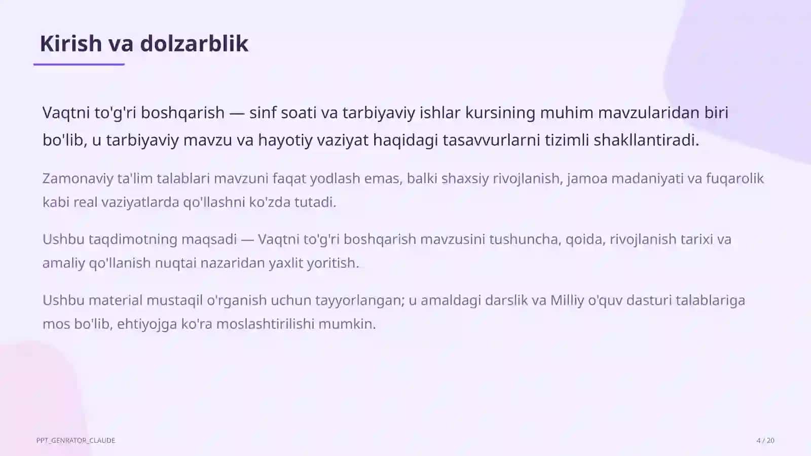 Vaqtni to'g'ri boshqarish 4